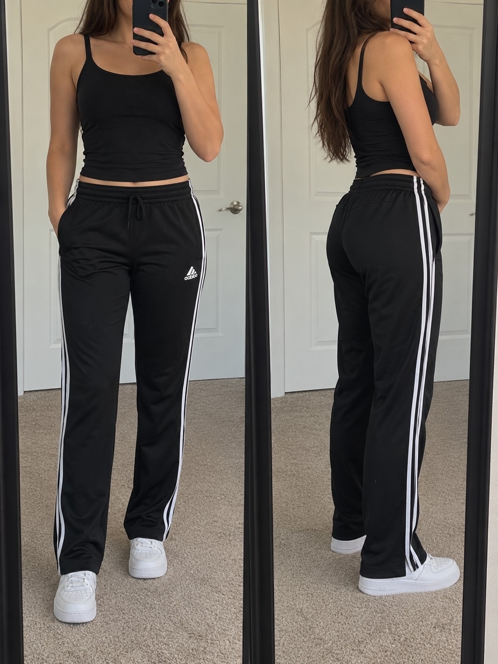 Adidas Black 3-Stripe Track Pants